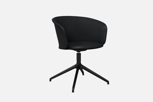 Kendo Black Leather Swivel Chair 4 Star