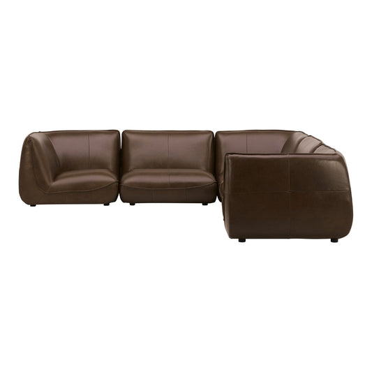 Zeppelin Classic L Modular Toasted Hickory Leather Sectional