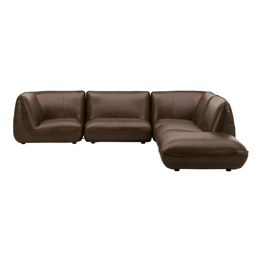Zeppelin Dream Modular Toasted Hickory Leather Sectional