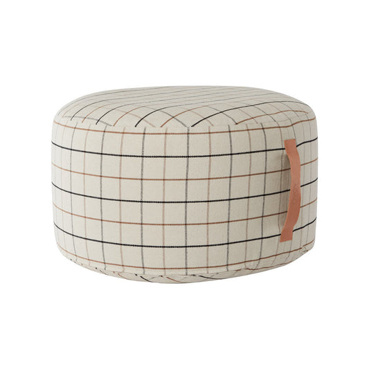 Grid Pouf Large in Offwhite