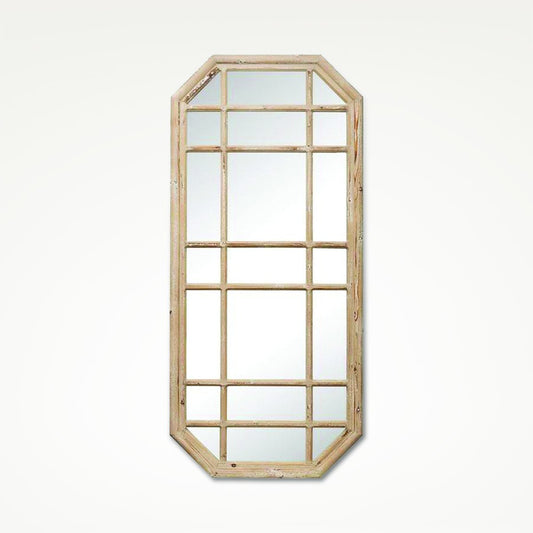 Octagon Wood Framed Mirror